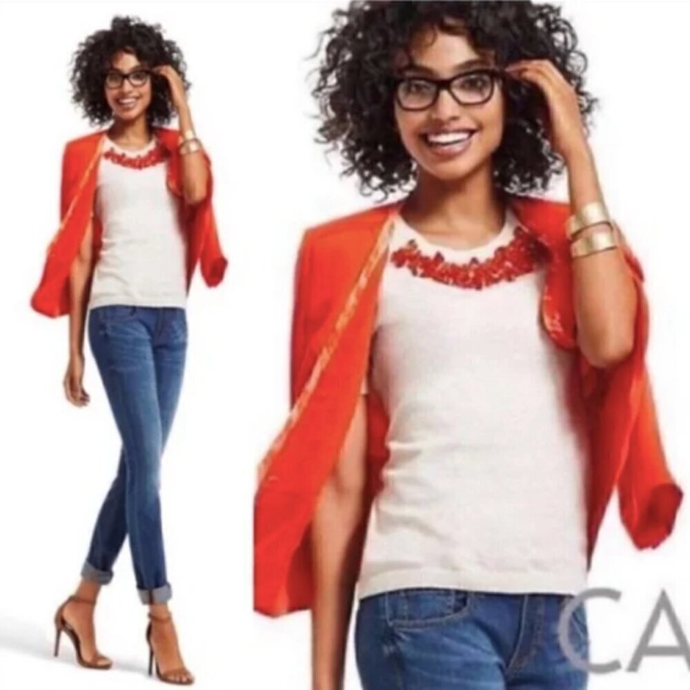 CAbi Jane blazer Size 14 Style #216 Surplice neckline Three quarter sleeves